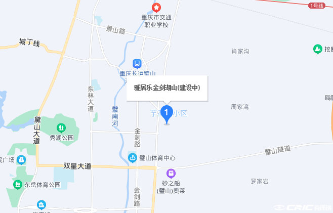 璧山雅居乐金剑湖山 区位交通图