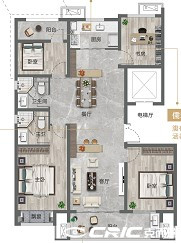 148四室户型图