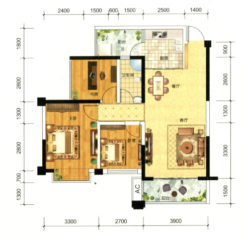 1#1-02/2-01户型户型图
