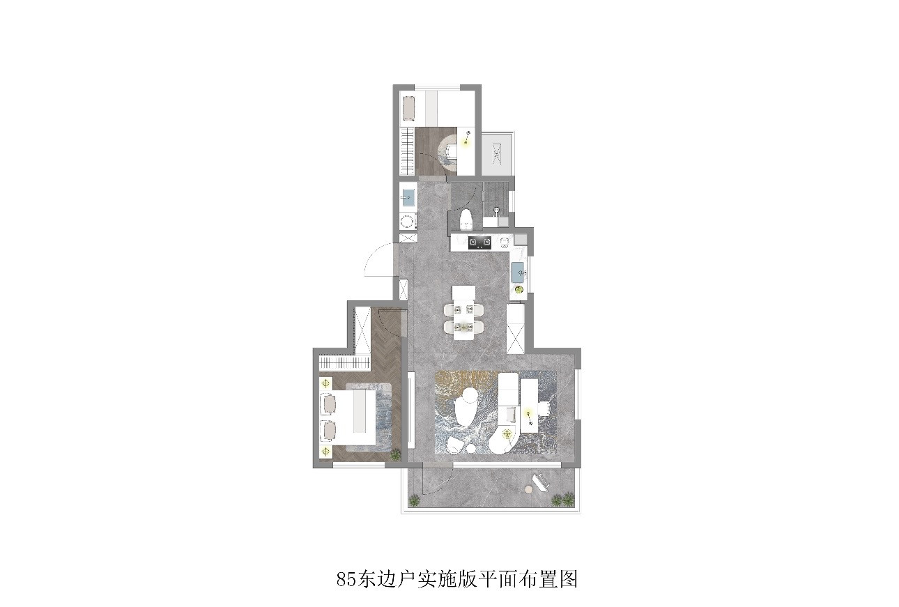 小高85㎡二室户型图