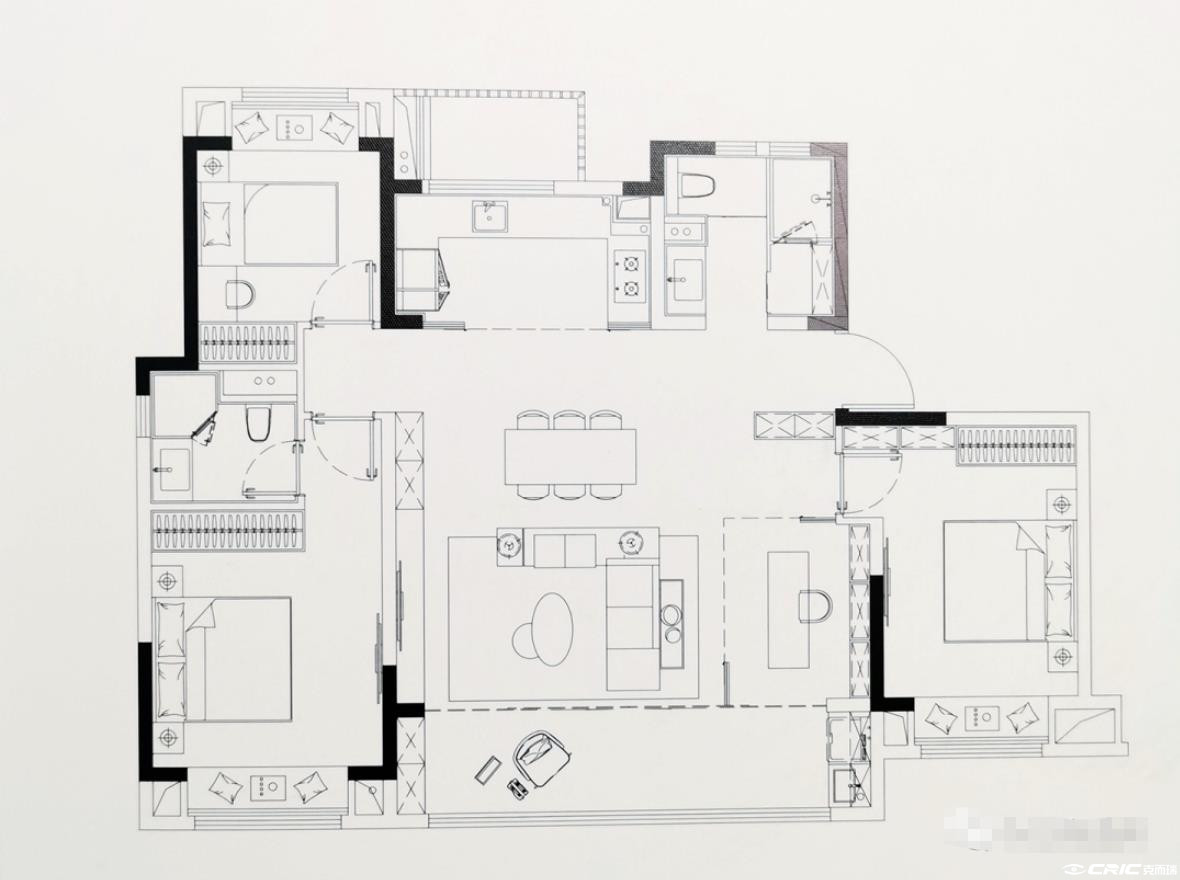 139㎡ 4房2厅2卫户型图