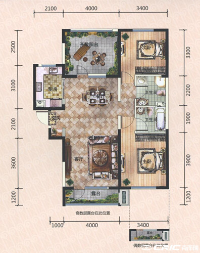 3C户型户型图