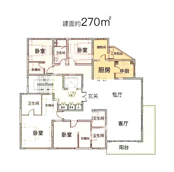 四房2户型图