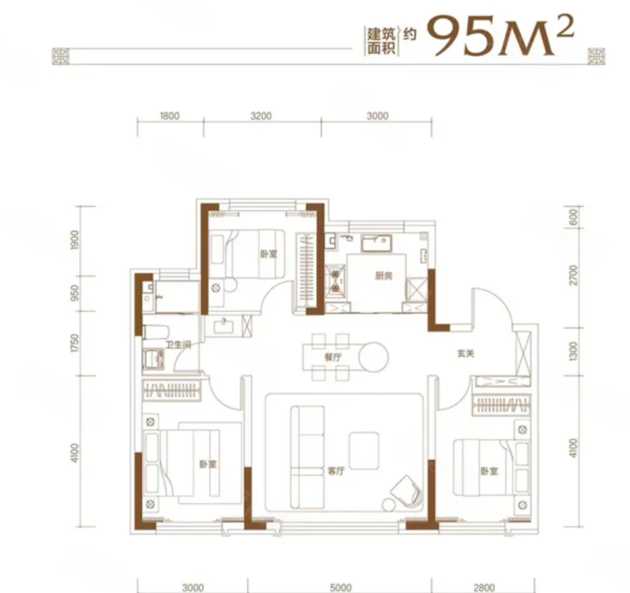 约95㎡户型户型图