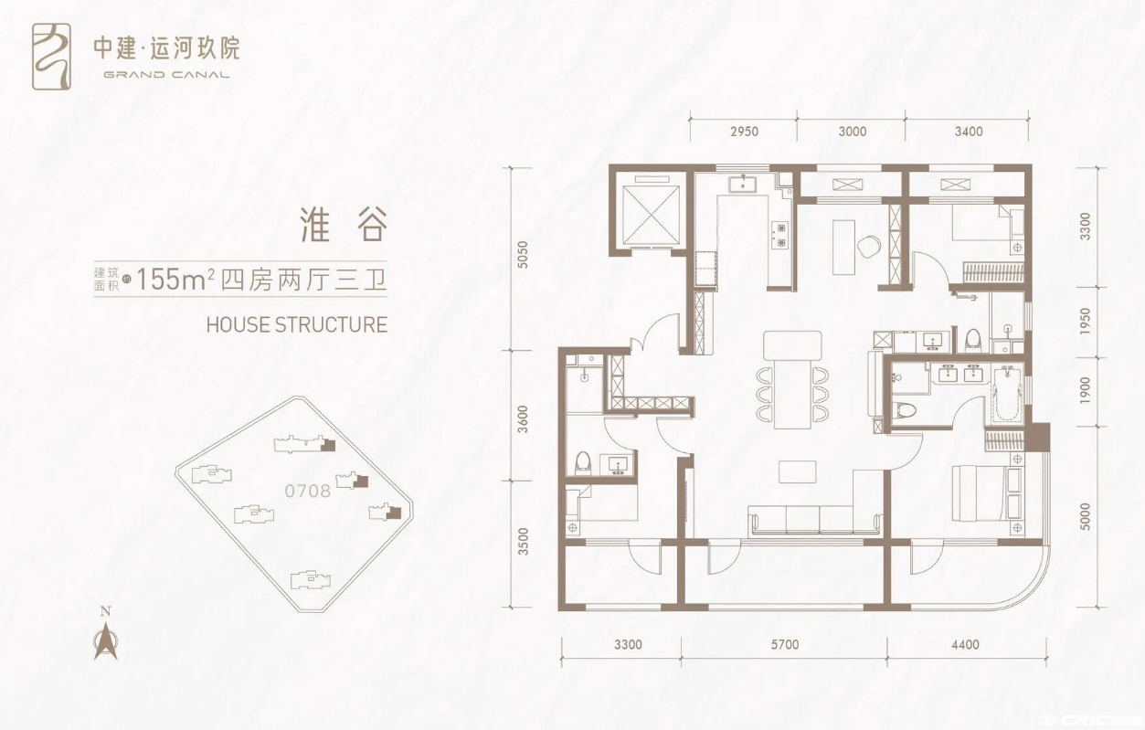 淮谷 约155㎡户型图
