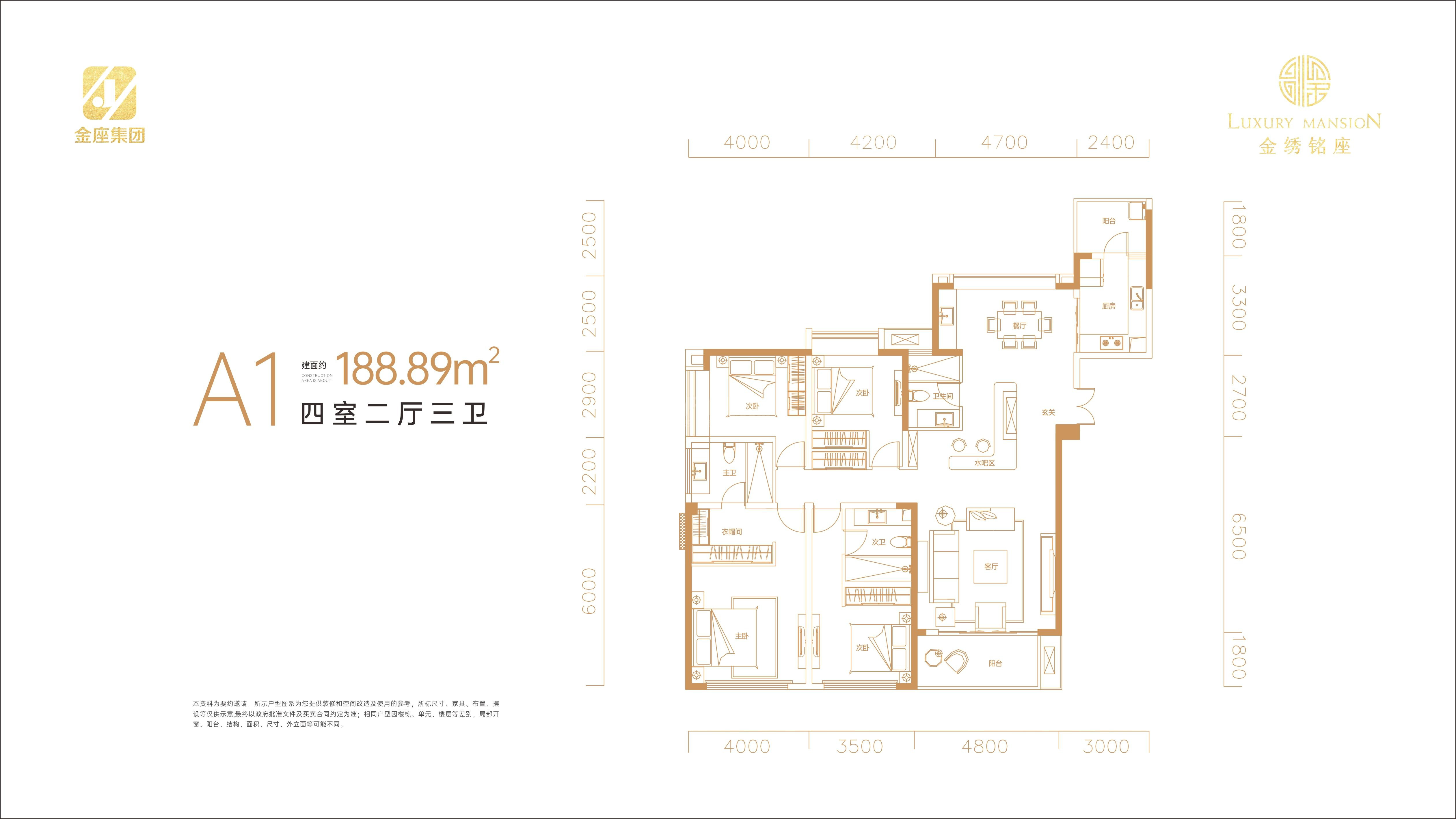 A1户型-188.89㎡户型图