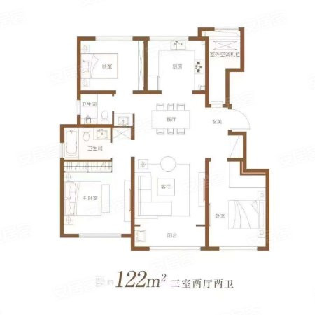 122㎡三室户型图