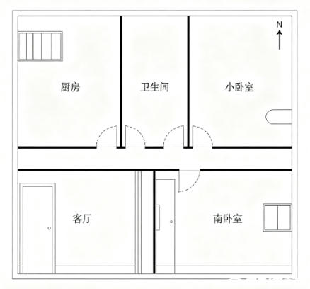 约64㎡户型户型图