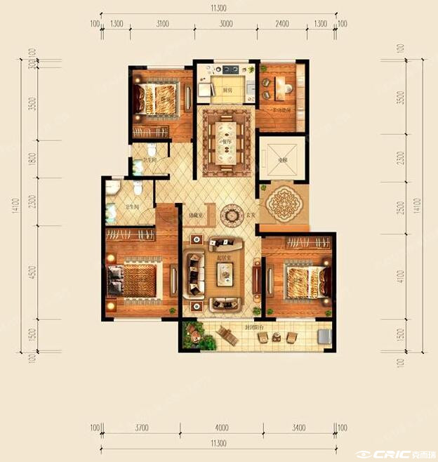 143㎡户型户型图
