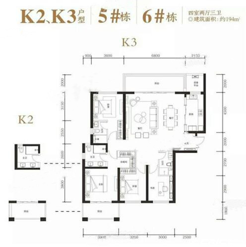 K2/K3户型户型图