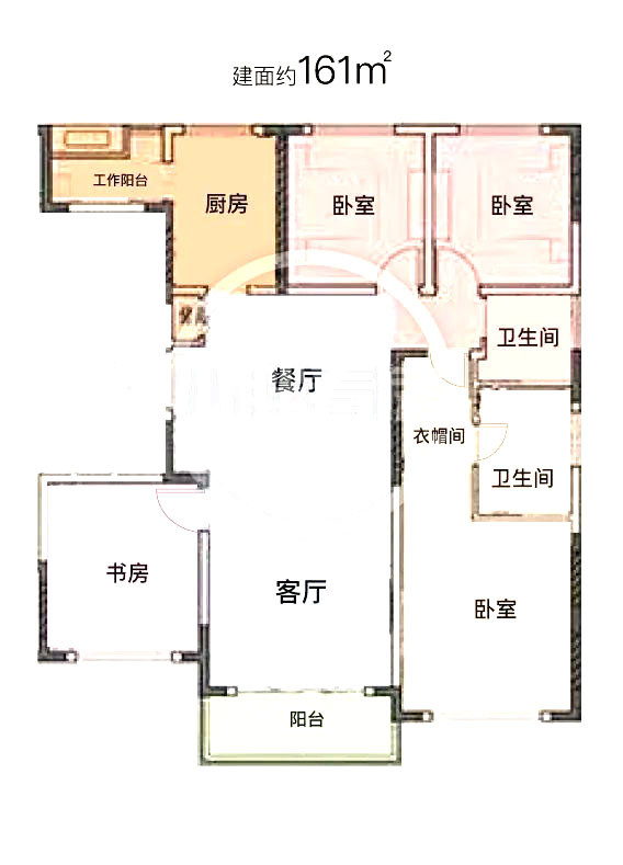 四房1户型图