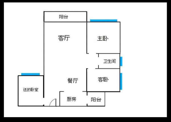 稀缺小三房,全新精裝修,送18平米,超高實用率